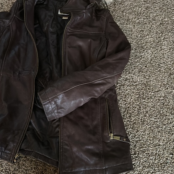Women’s Michael Kors Brown Leather Jacket - Picture 3 of 7